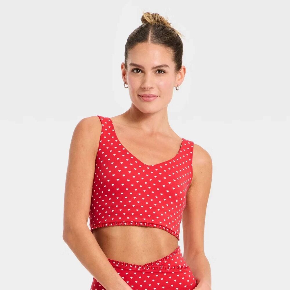 Women's Everyday Soft Light Support Ruffle Longline Bra - All in Motion